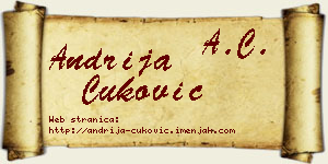 Andrija Ćuković vizit kartica